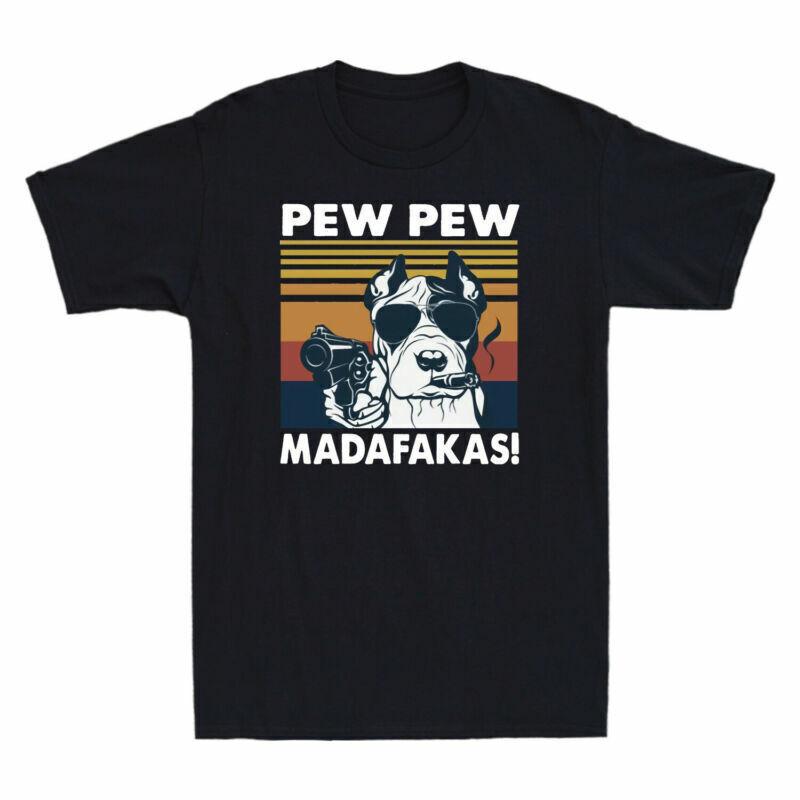 

Gangster Pitbull Madafakas! Dog Men S T-Shirt Pew Gun Pew Funny Holding Unisex T-Shirt XXL