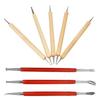8Pcs DIY HandMade Leather Craft Carving Stylus Tool Spoon Double Head Point Drill Pen Kit Set