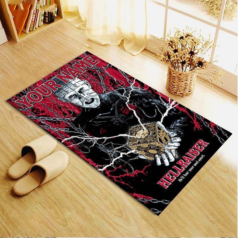Custom Name Hellraiser Carpet Rug for Living Room Bedroom Home Sofa Decoration,Kids play Non-slip Floor Mat