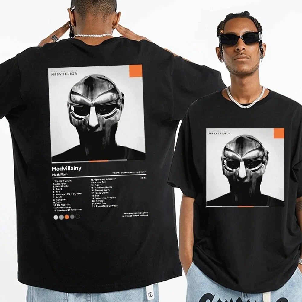 Свободная футболка унисекс в стиле хип-хоп Singer Mf Doom Madlib Madillain, двусторонняя футболка с рисунком, топ унисекс WoUnisex, хлопковая футболка M