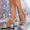 Fashion Women High Heels Sandals Comfortable Open Toe Gold Silver Crystal Luxury Sandals Trend Summer Fashion Party Shoes for Women