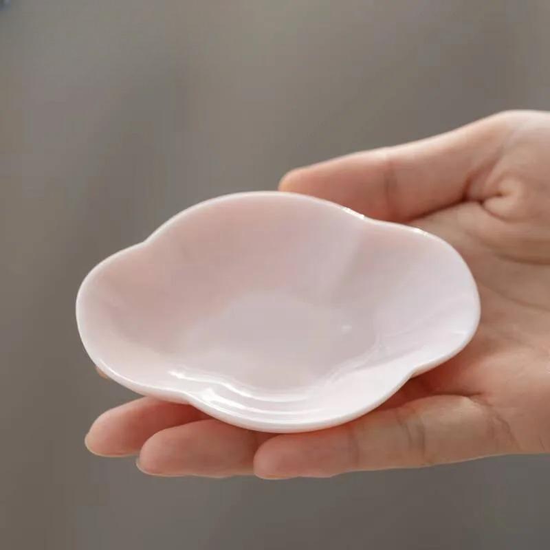 Boutique Jade Mud Powder Kneading Flower Coasters Creative Hot Pad for Coffee Cups Saucer Anti-scald Placemats Cup Holder Teaset
