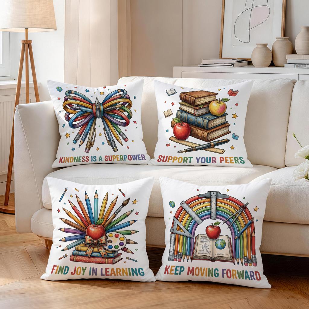 Stationery Learning Statement Design Cushions Pillowcase Polyester Cushion Cover Throw Pillow Pillowcover Home Car Sofa Decor
