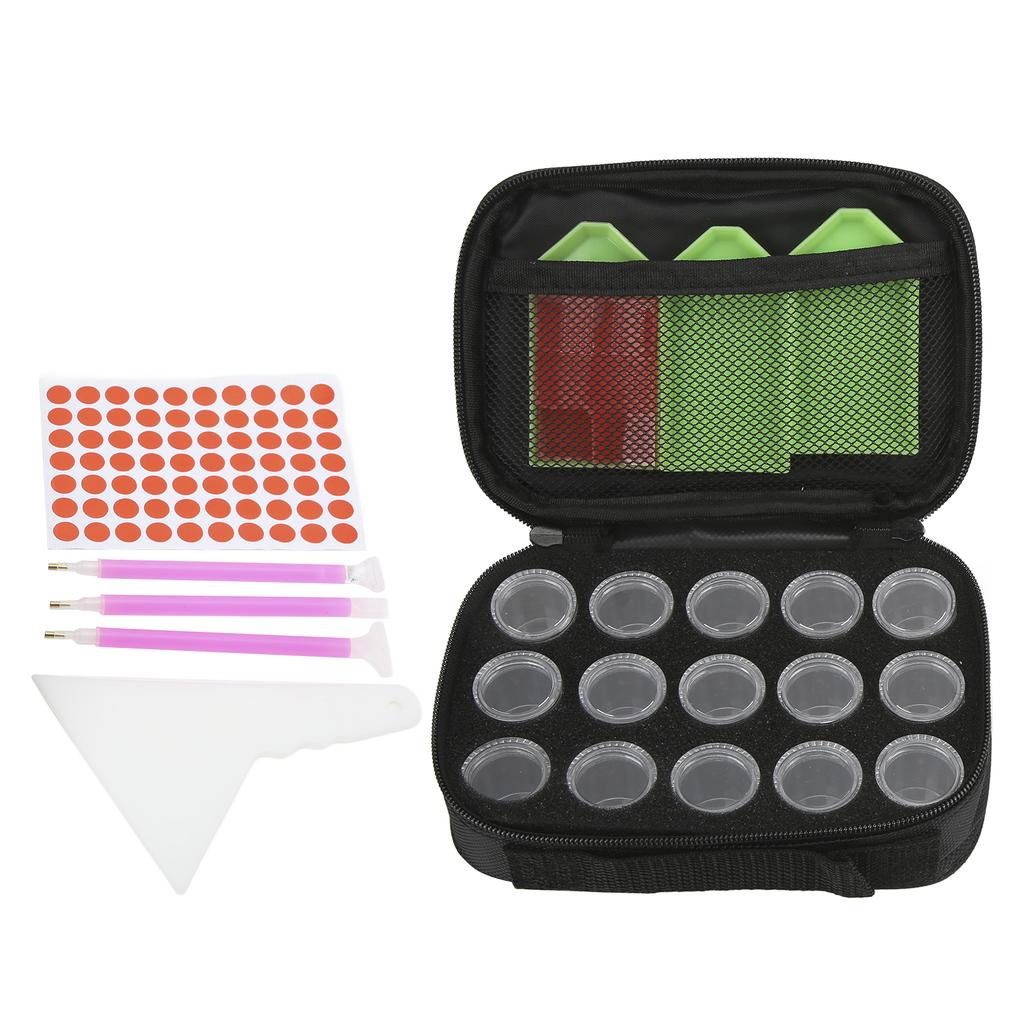 Rhinestone Painting Case 15 Grid Transparent Design Portable Practical Bead Storage Containers Art Supplies
