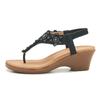 A New Summer Amazon Rhinestone Flower Comfortable Wedge Heel Sandals