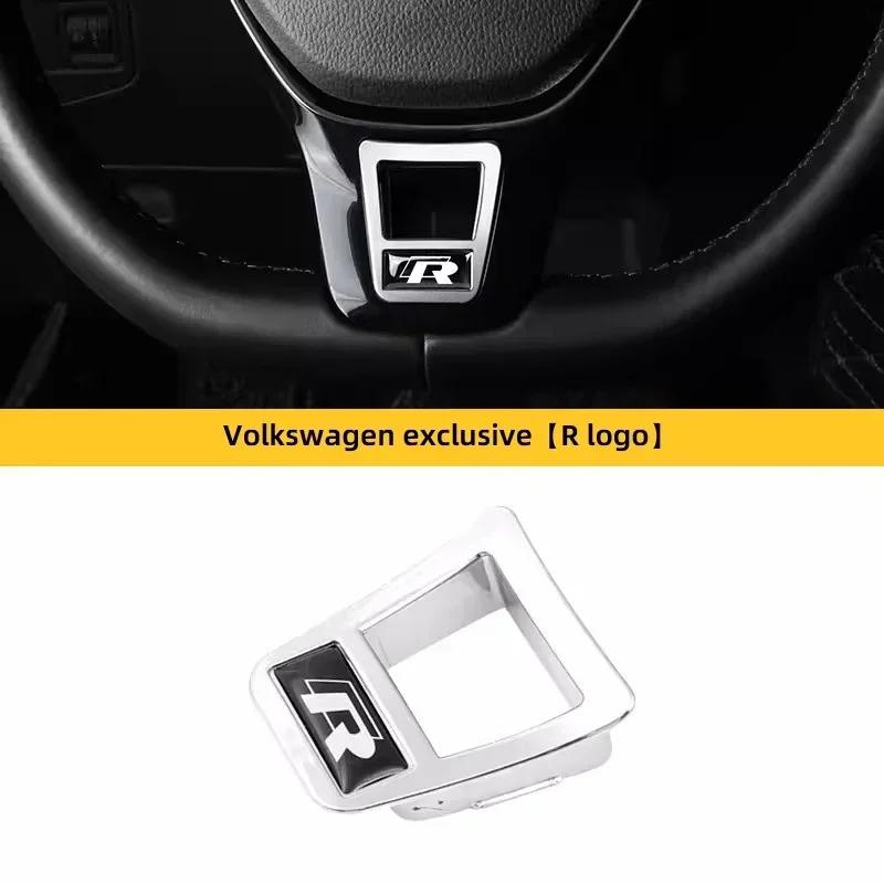 Emblems Volkswagen R Emblem Zinc Alloy Car Steering Wheel Trim Buckle For VW Golf Polo GTI Tiguan CC Passat Variant Jetta Santan zf6