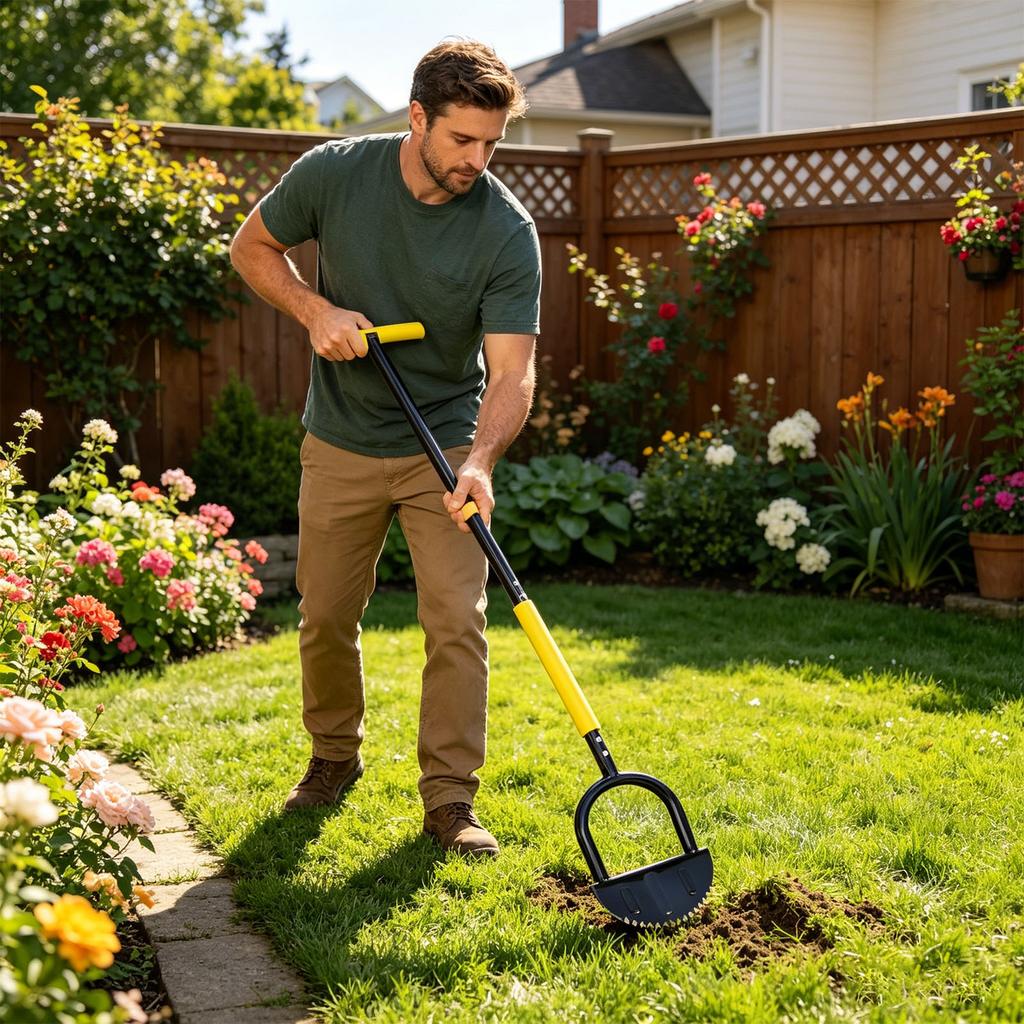 Garden Edging Tool with Serrated Blade for Lawn Sidewalk Driveway and Garden Edges Durable Steel Construction Ergonomic Handle for Easy Use
