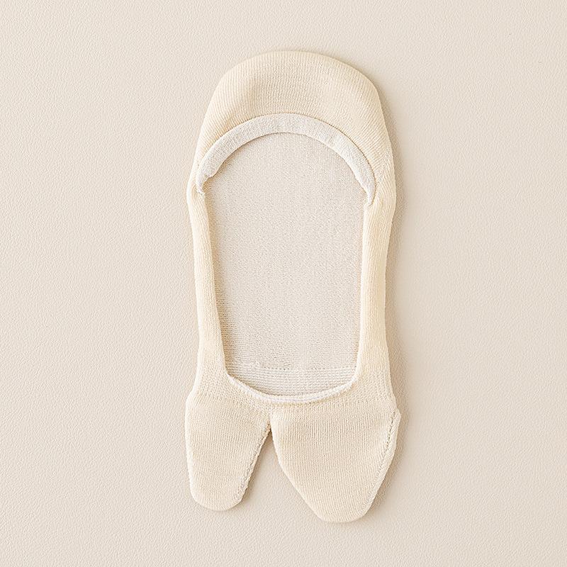 Women's Summer Thin Style Can Not Drop The Heel 7A Antibacterial Ultra Shallow Mouth Invisible Two Toe Boat Socks
