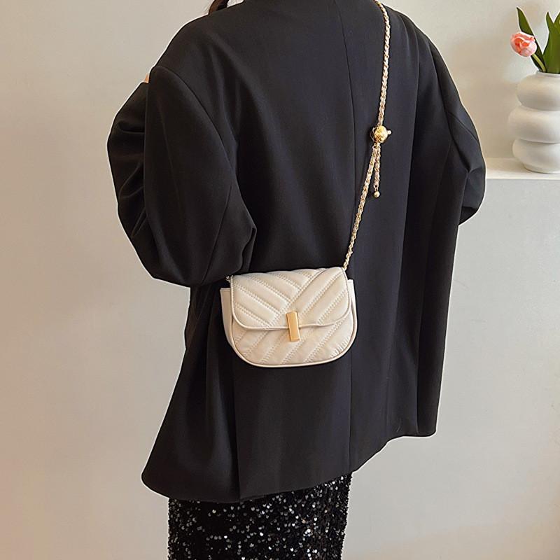 Chic Women's Small Chain Crossbody Bag Fashionable Spring 2024 Pu Leather Minimalist