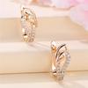 Trendy Crystal White Zircon Skeleton Hoop Earrings For Women Vintage Gold Color Wedding Jewelry