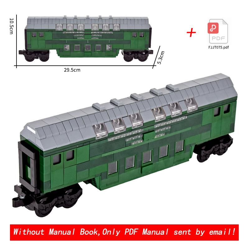 MOC City Idee Creativă Tren Rheingold Etajat Vehicul de Transport Vagon Blocuri de Construcție Cărămizi Copii DIY Jucării Tehnice