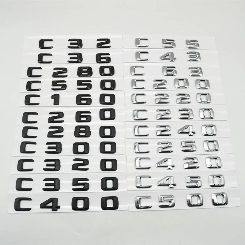 HWVT4 Trunk Emblem Badge Logo For W202 W203 W204 W205 C32 C36 C43 C63 C55 C200 C220 C250 C280 C320 C350 C420 C550 C32 матовый черный