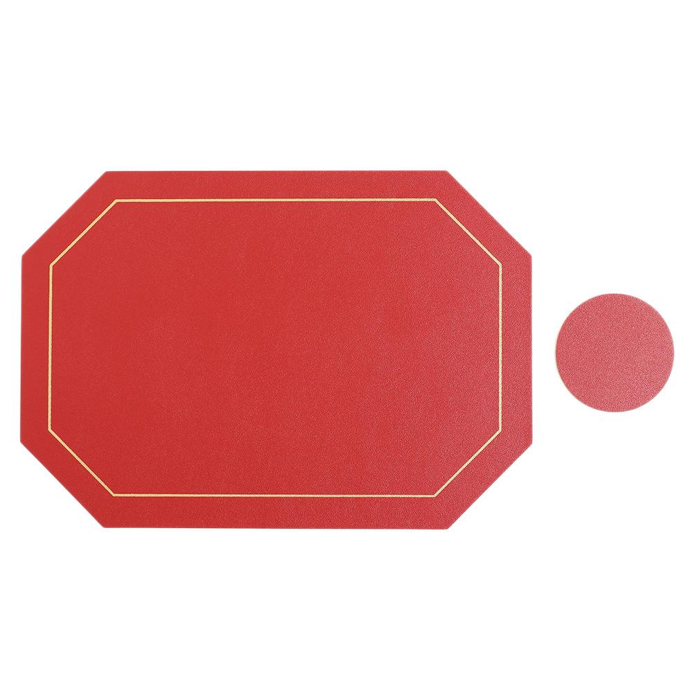 European Leather Placemat Anti-scalding Heat Insulation Mat Waterproof and Oil-proof Western Food Mat Dining Table Mat Coaster Placemat