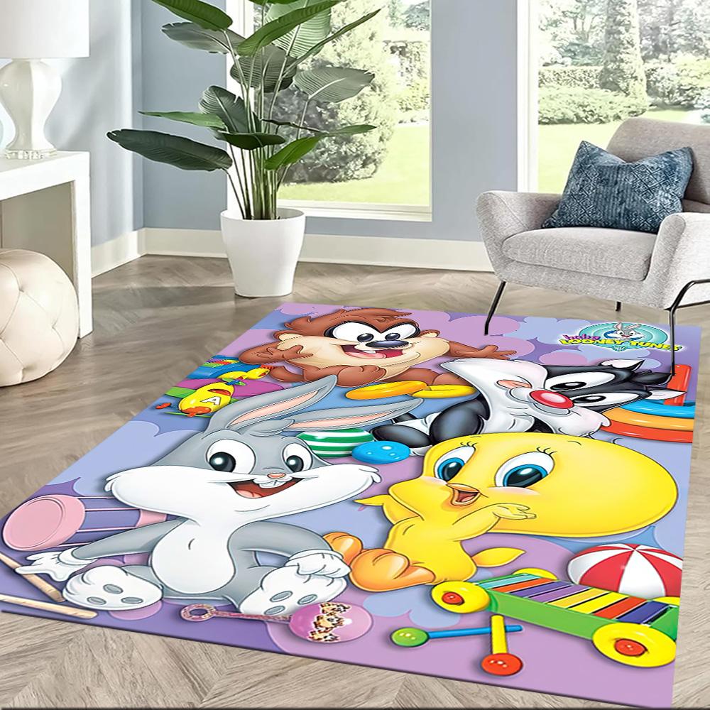 Classic Looney Tunes Characters Square rugs are a great choice for living rooms, bedrooms, home décor, and as gifts.