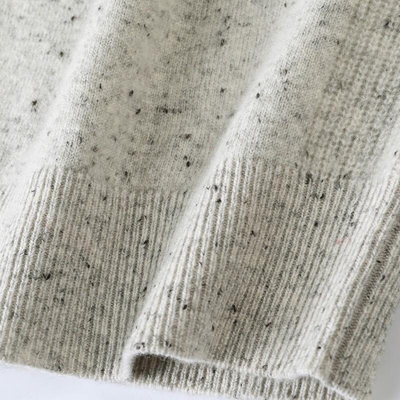 JOW Men's Speckled 100% Wool Round Neck Sweater