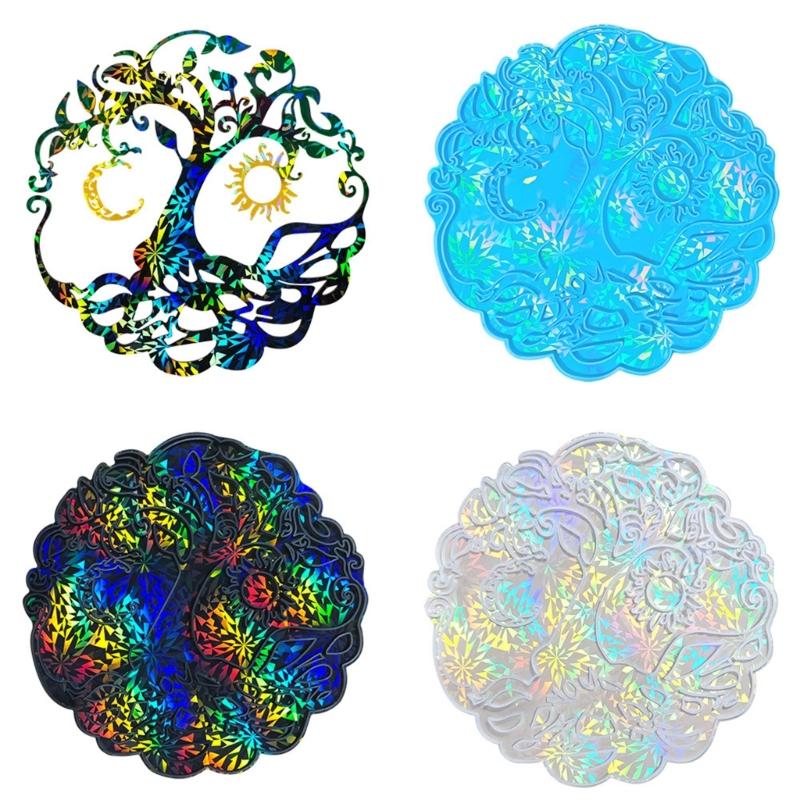 Mucegai versatilă de turnare din silicon Mucegai pentru figurine din arborele vieții Mucegai versatilă pentru turnare pentru ornamente, instrument de bijuterii holografice