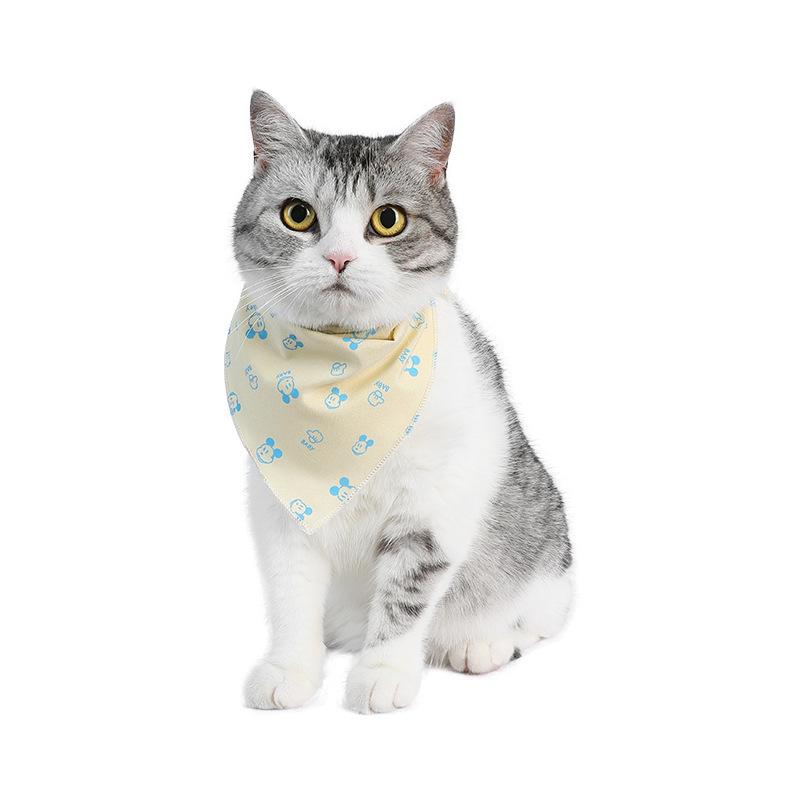 Pet saliva towel cat triangle scarf dog bib printed cat scarf pet triangle scarf
