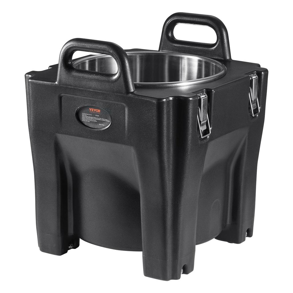 Insulated Food Carrier, 32Qt Capacity, Stackable Catering Hot Box with Stainless Steel Barrel, Top Load LLDPE Food Warmer with Integral Handles