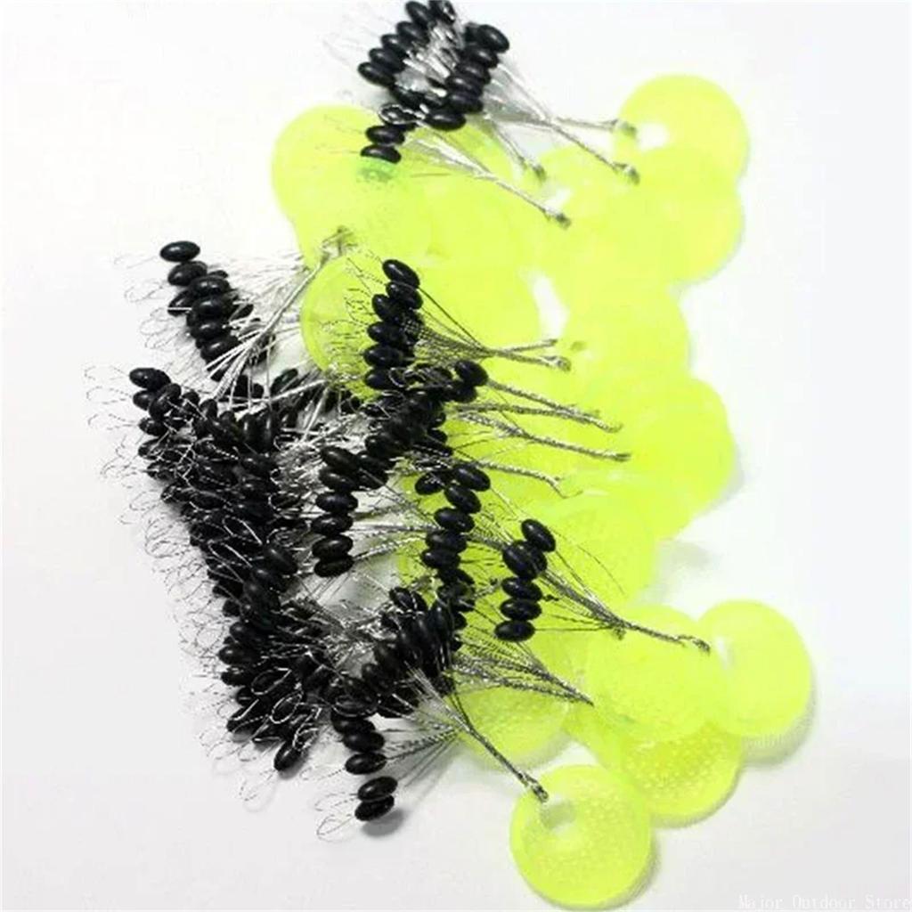 10Grop Space Beans Fishing Bobber Stopper Float Sinkers Stops for Fishing Line Oval/Cylinder Float Stop Stoppers