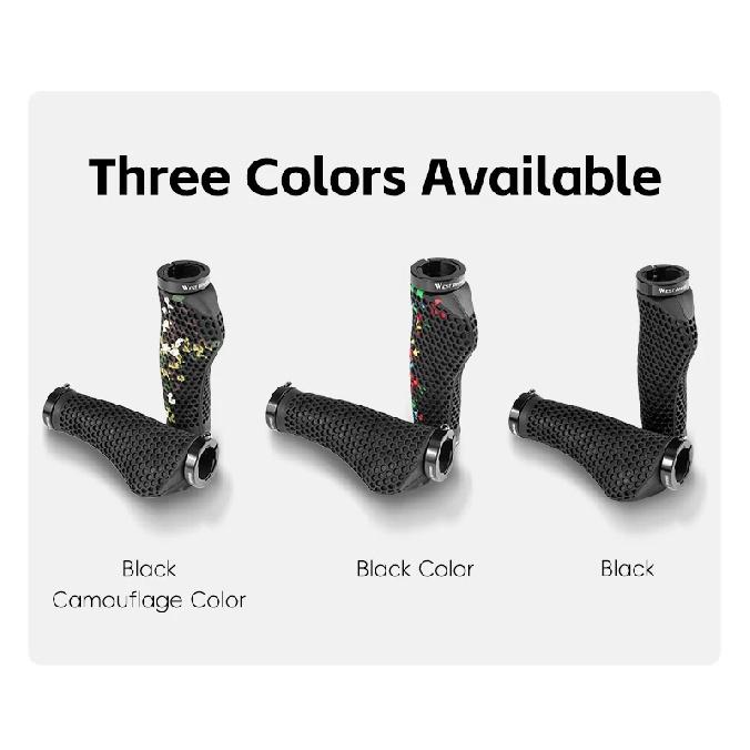 WEST BIKING Bike Grips 3D Honeycomb Cushioning Ergonomic Anti-slip Aluminum Locking Ring Universal Waterproof MTB Bike Comfortab