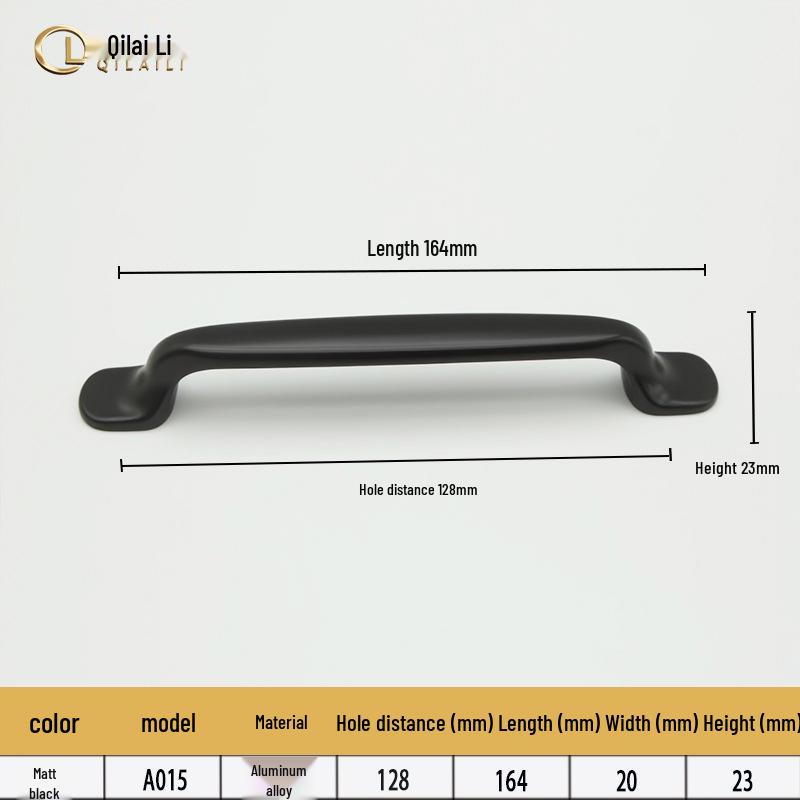American Black Handle for Cabinets & Drawers: Minimalist Single Hole Design