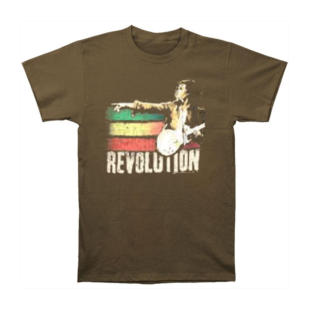 Bob Marley Stripe Revolution T-shirt Small Brown Unisex T-Shirt XXL