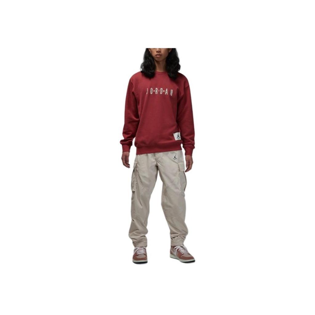 Jordan Year Of The Dragon CNY Series Logo Fleece Sports Crew Neck Sweatshirt Men Tops Cedar-Red FZ6437-617