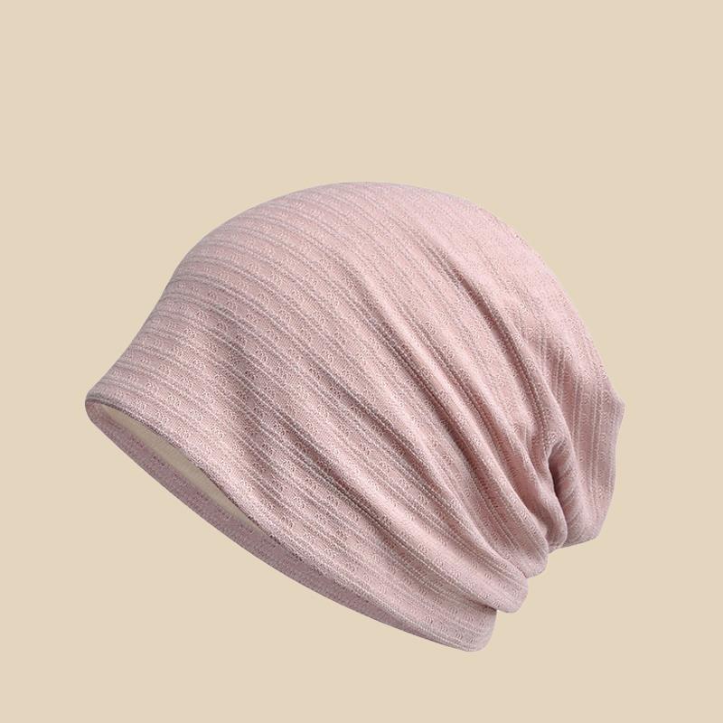 Spring and Summer Thin Bag Head Hat Female Breathable Bald Head Postoperative Windproof Headscarf Hat Four Seasons Female Models Pile Up