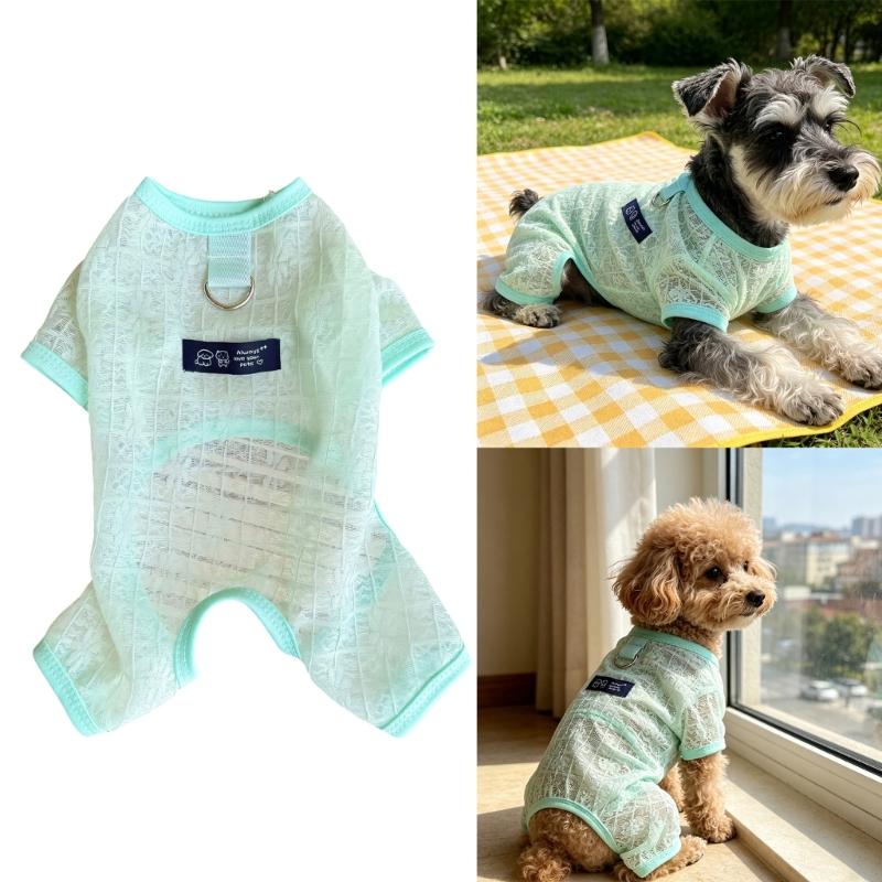 Summer Cooling Meshes Dog Shirt Light weight Breathable Ice Vests Sun Protecting Quick Drying Casual Shirts