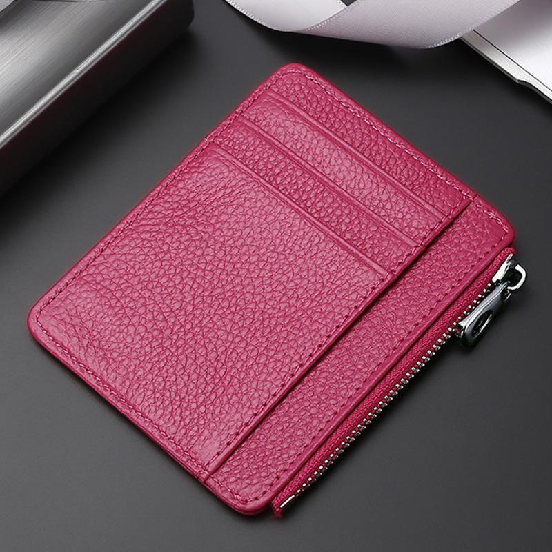 Genuine leather card bag, first layer cowhide card clip, ultra-thin bank credit card cover, multi-card position, and small ID bag.