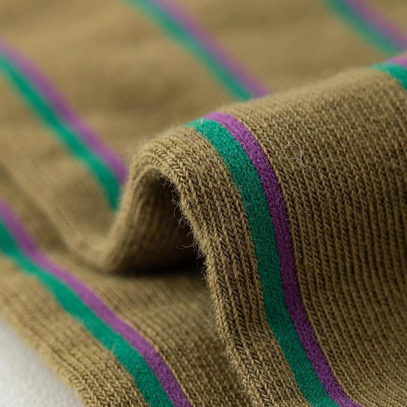 Neue Damenstrümpfe mit vertikalen Streifen JK Koreanischer Kontrastfarben Baumwolle Lockere Lange Socken Für Mädchen Harajuku Über Knie Socken Strumpf