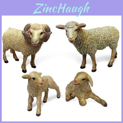 Farm Animal Pvc Sheep Model Kit With Static Lamb And Ewe For Diorama And Hobby Use