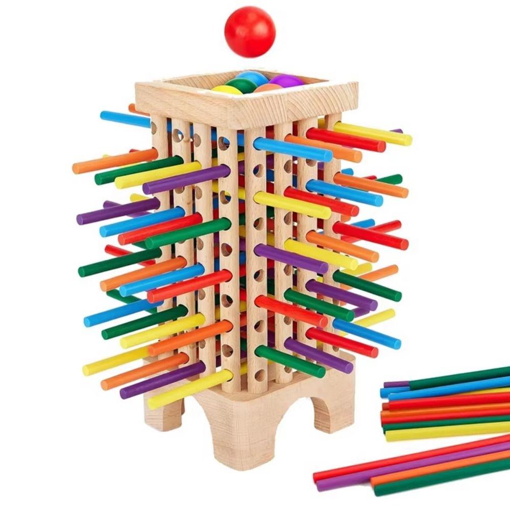 Dice Wooden Stick Board Game 42/16 Colourful Sticks Wooden Stick Tower Toy Set  Family