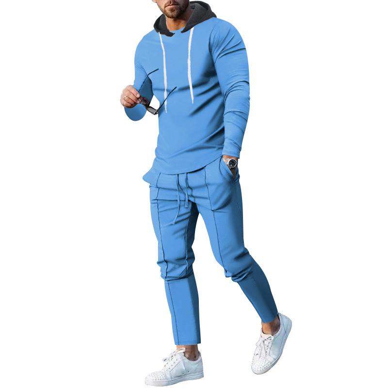 Traje Deportivo de Ocio para Hombre Primavera y Otoño Sudadera Holgada Conjunto Slim de Dos Piezas para Hombre