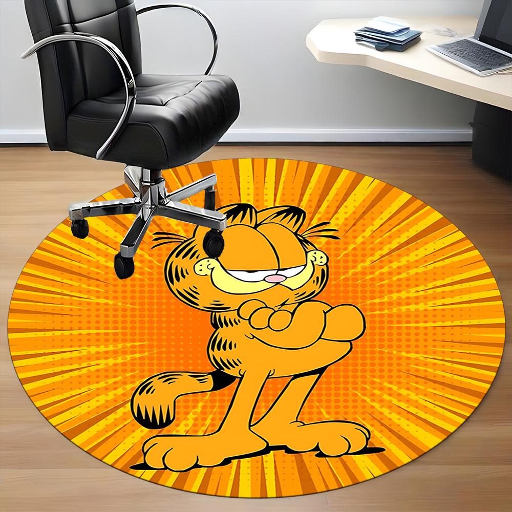 1PC Garfield Office Round Rug, Non-slip, Soft and Durable Office Rug for Interior Decoration, Perfect for Office yy250915084