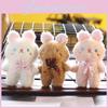 Charming Pink Teddy Bear Soft Plush Toy Key Holder Cute Bag Charm 10cm