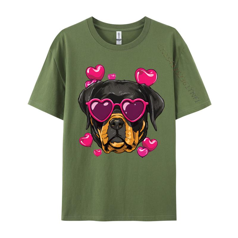 Valentines Day Rottweiler Heart Couple Tshirt Graphic Printed Tshirt Fun Print Romantic Tshirt Luxury Designer