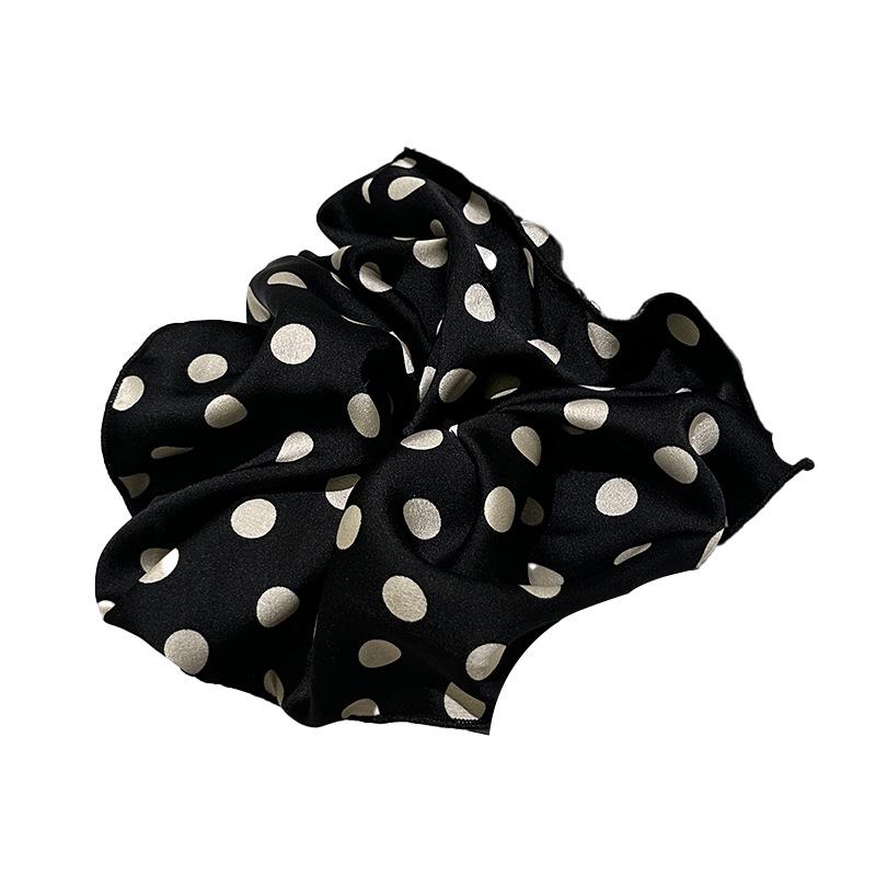 Elegant Retro Polka Dot Hair Scrunchie - Classic Style Hair Tie & Accessory for Women