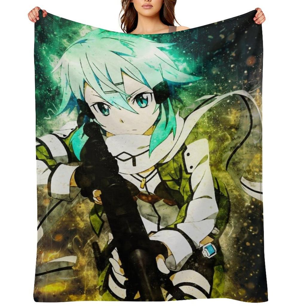 Sinon Sword Art Online Throw Blanket Decoratives christmas gifts Soft Plush Plaid Quilt Blankets
