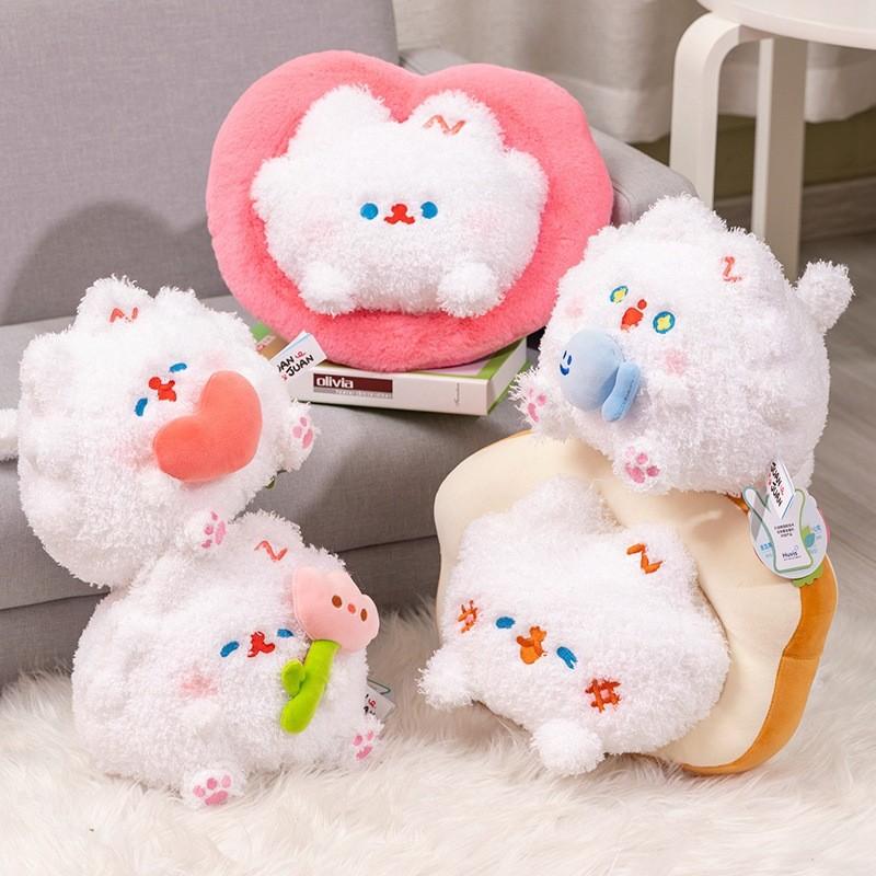 Love Heart Bread Tulip Cat Plush Toy Stuffed Animal Doll Kids Birthday Gift