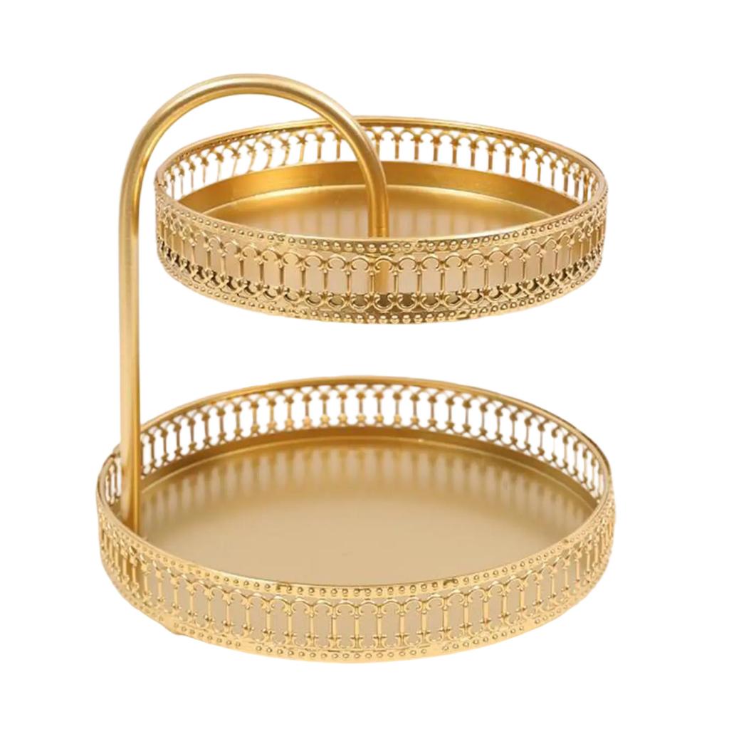 Soporte de Cesta de Frutas y Verduras de 2 Niveles para Encimera de Cocina Ahorro de Espacio Bandeja de Almacenamiento de Snacks Plato Soporte para Caramelos