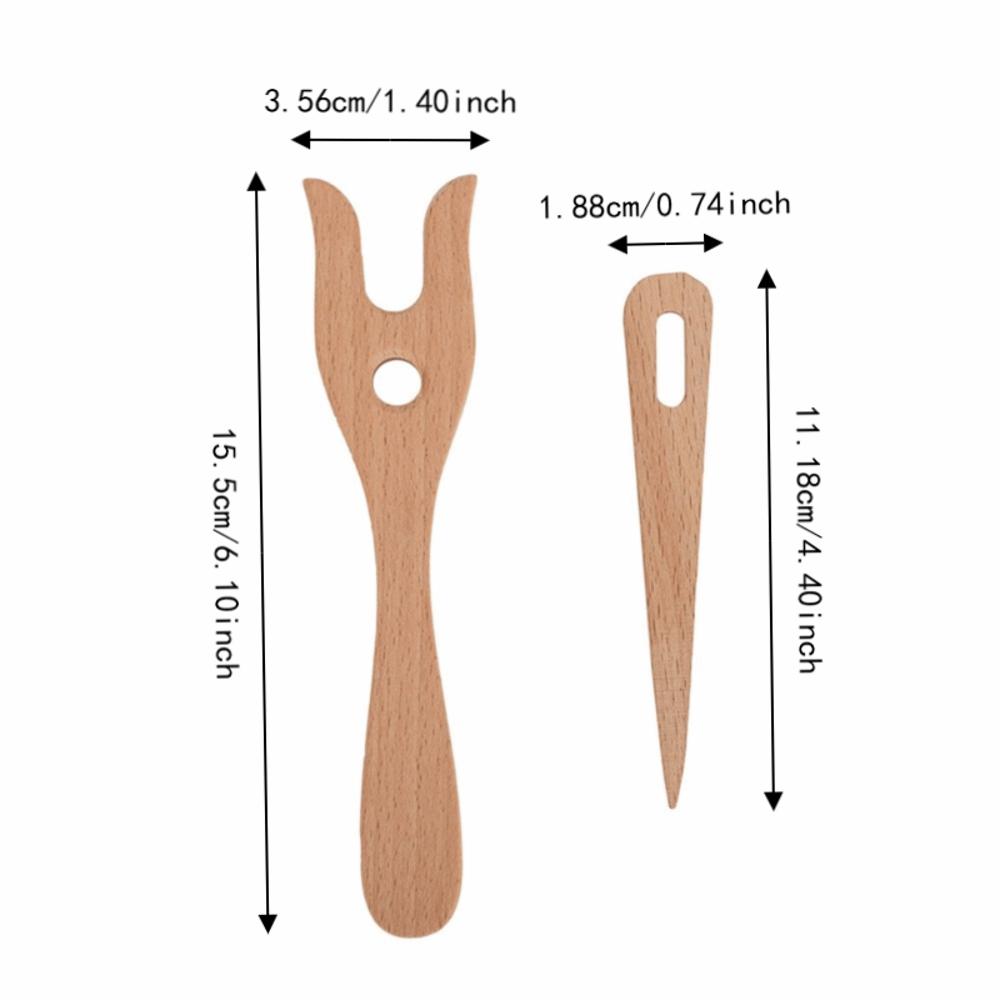 2Pcs Eye Needle Design Lucet Fork Kit Fork Type Structure Braided Craft Tools  For Bracelet Making