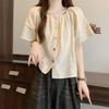 Plus Size Women's Square Neck Short Sleeve Summer Top 2025 - Loose, Slimming, Versatile Casual Fashion Design