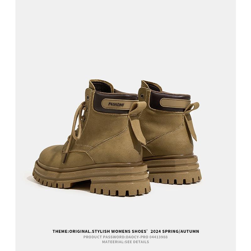 Cowhide version~ Martin boots women's retro simple and versatile short boots travel mountaineering kick not bad big yellow boots short boots