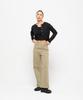 CHAMBROS Women'S Semi-Wide Washed Denim Pants [Cotton Light Khaki]