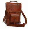 Men's Full Grain Vertical Leather Messenger Shoulder Laptop Bag Briefcased