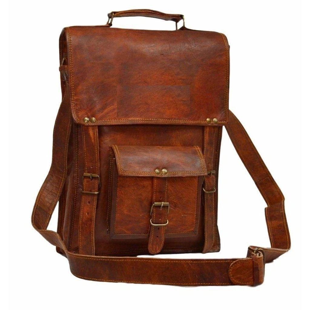 

Мужская сумка-мессенджер через плечо из натуральной кожи, вертикальная, для ноутбука, портфель 11 x 9 x 3 in