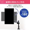 IRIS OHYAMA DA-G101U Monitor Arm with Single USB, Black, Single