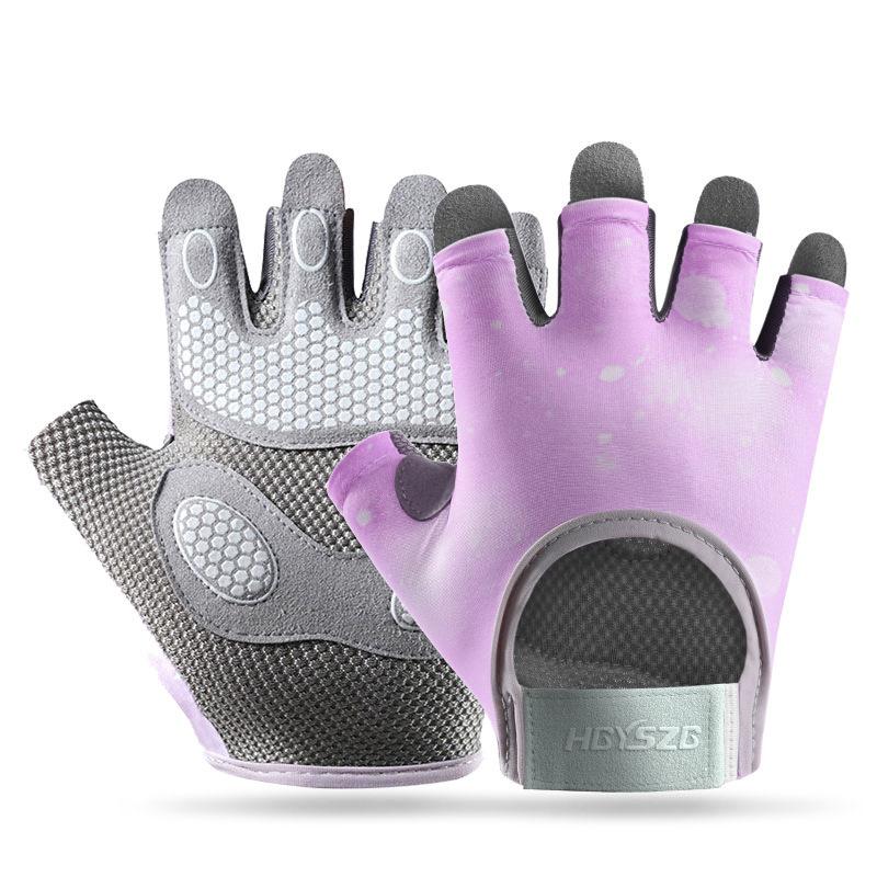 Sports cycling gloves women's half finger non-slip wear-resistant yoga outdoor running breathable fitness gloves