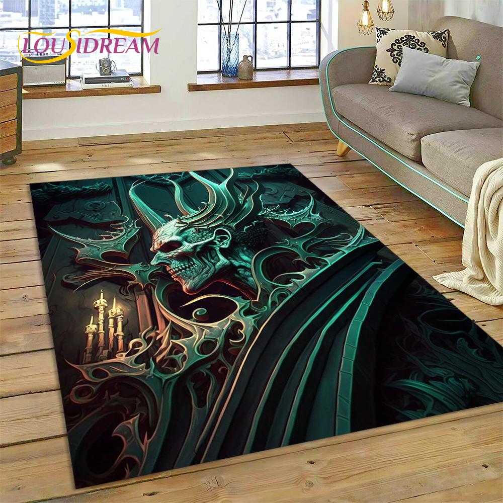 Gothic Horror Monsters Demon Ghost Carpet Rug for Bedroom Living Room Home Sofa Decoration,Children Game Large Decor Floor Mat